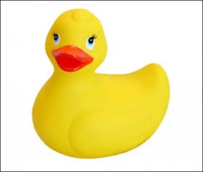 What do we usually associate this plastic duck with?