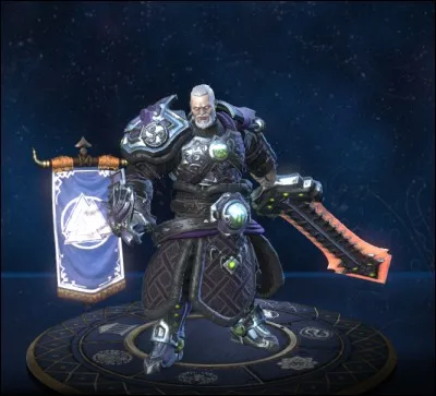 As of Patch 3.19, what kind of animal is next to Tyr in his recolor skin?