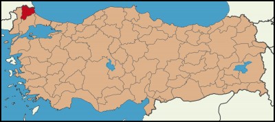 Where is the city of Kırklareli in Turkey?